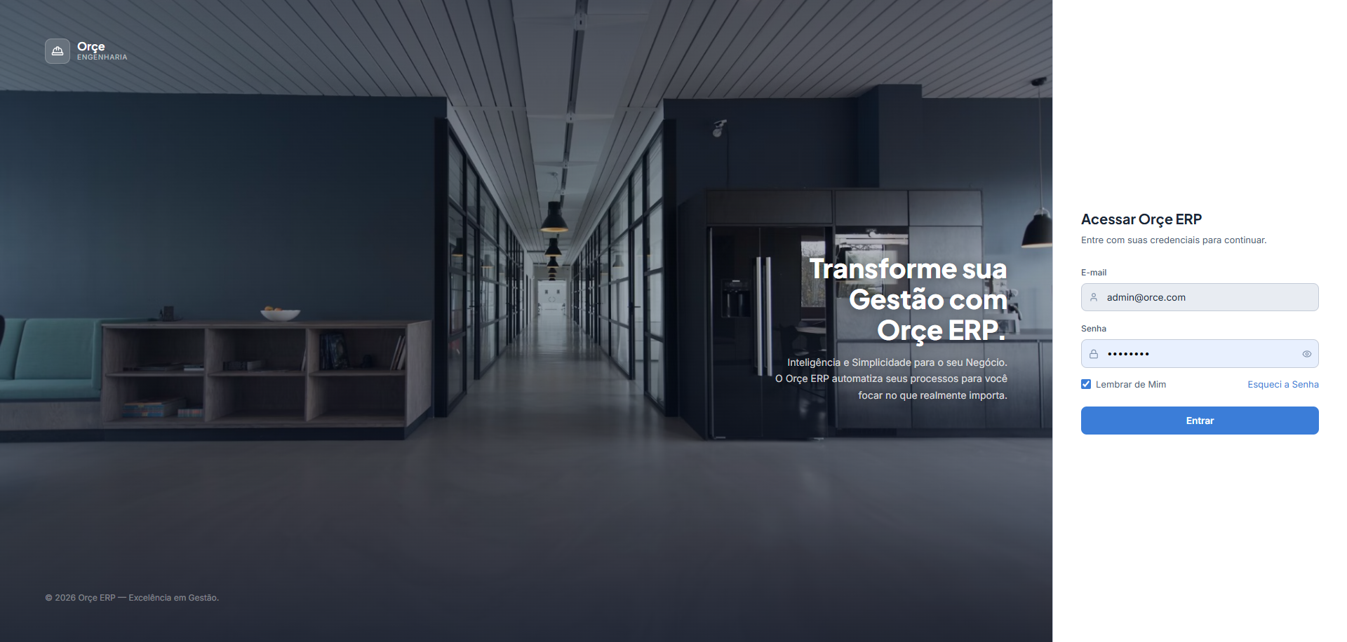 Orçe ERP — Sistema de gestão completo para empresas de engenharia e construção civil